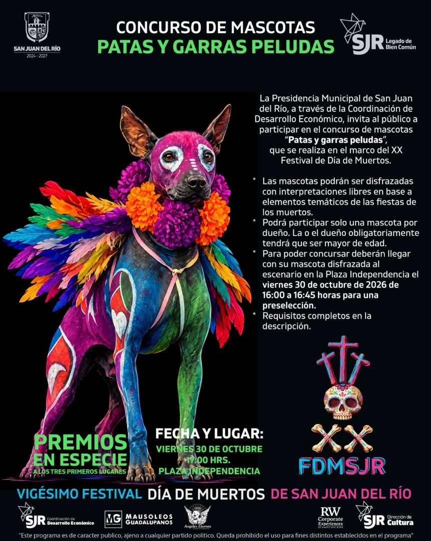 San Juan del Río Anima a Participar en los Concursos del 20º Festival de Día de Muertos 2026
