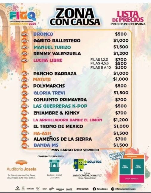 Descontento en la Feria Internacional Ganadera de Querétaro 2026 por precios de la “Zona con Causa”